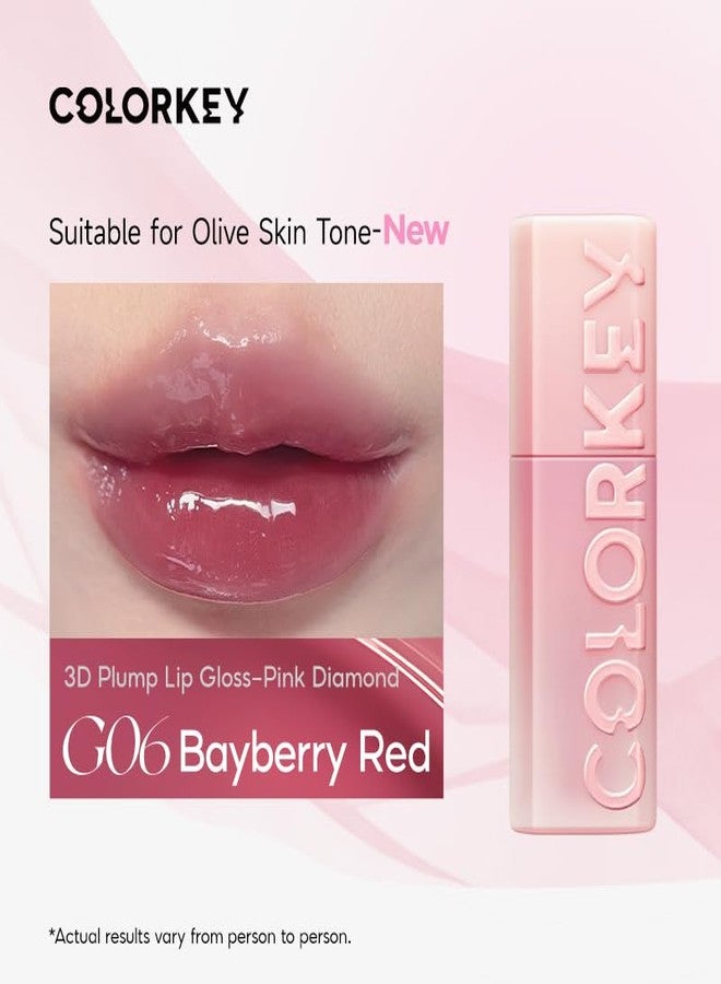 COLORKEY 3D Plump Oil Lip Gloss, High-shine Finish, Lip Tint, Moisturizing, Non-Sticky, Clear and Natural, Glassy Shine (G06 Bayberry Red, 3ml) - Image 4