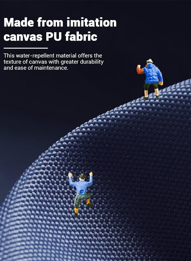 محفظة صغيرة للنساء ، محفظة النساء مع جلد PU قماش التقليد ، محفظة جيب جيب مزدوجة مع نافذة الهوية (أزرق داكن) - Image 2