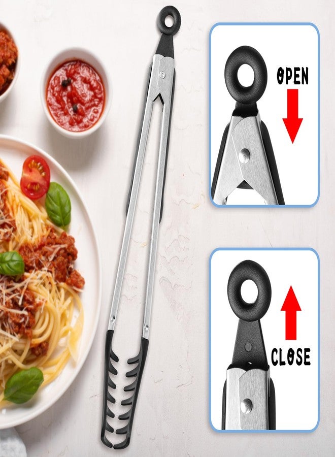 Calicage Spaghetti Spoon and Pasta Tong Set, Silicone Pasta Fork with Stainless Steel Handle and Pasta Measuring Instrument, Toothed Pasta Spoon, Pasta Cooking Tool - Image 4