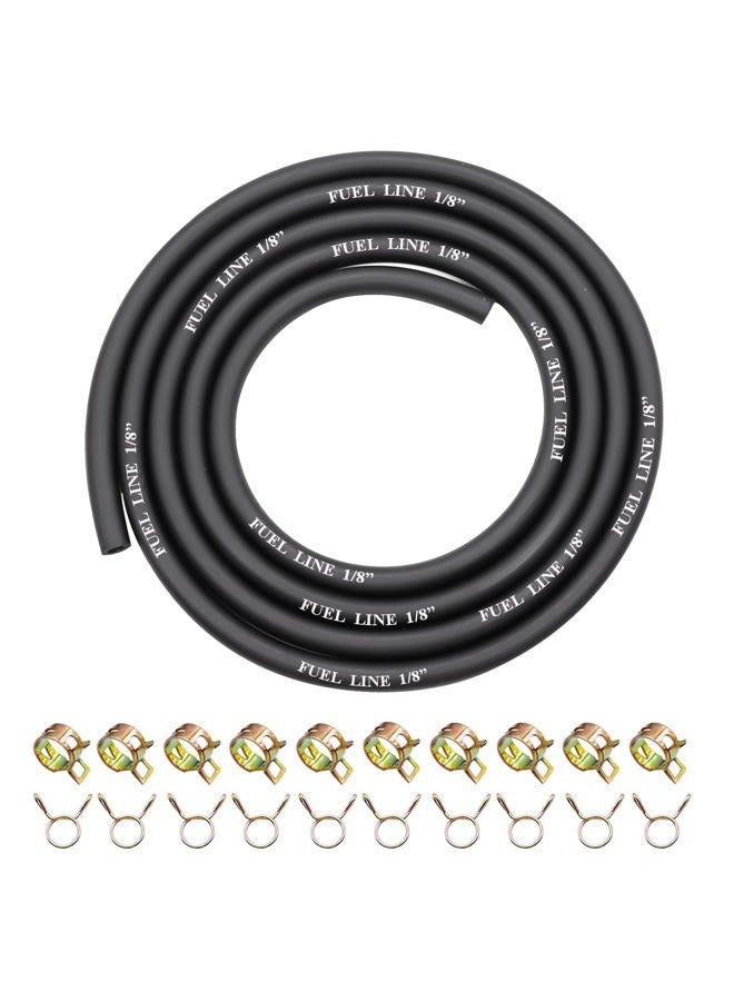 Sunxeke 6 Feet 1/8 Inch ID Fuel Line with 20Pcs Hose Clamps for Kawasaki Kohler Lawn Mowers Tractors Small Engines Mini Bike ATV Golf Cart Motorcycle - Image 1
