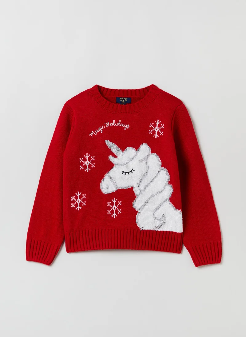 او في اس Ovs Girls Winter Jumper With Jacquard Design