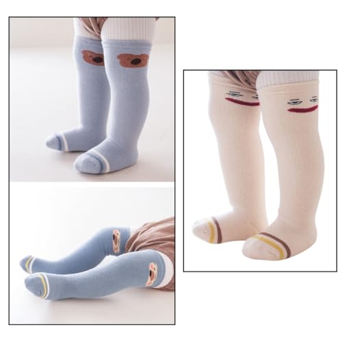 GUCHIGU Baby Knee High Socks for Toddlers – 5 Pairs Cotton Knit Anti-Mosquito Socks, Unisex Breathable and Soft for Boys and Girls - BS2240A(Multicolor, 6-24 Months) - Image 5