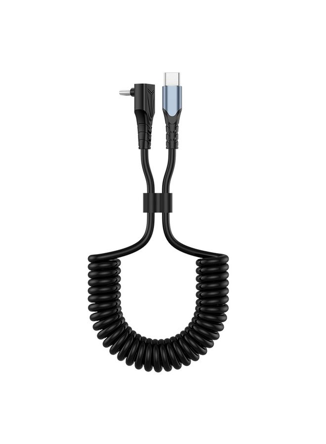 ENKAY PD 60W Type-C to Type-C 3A Elbow Expansion Spring Coiled Fast Chrging Data Cable, Length: 1.5m - Image 1