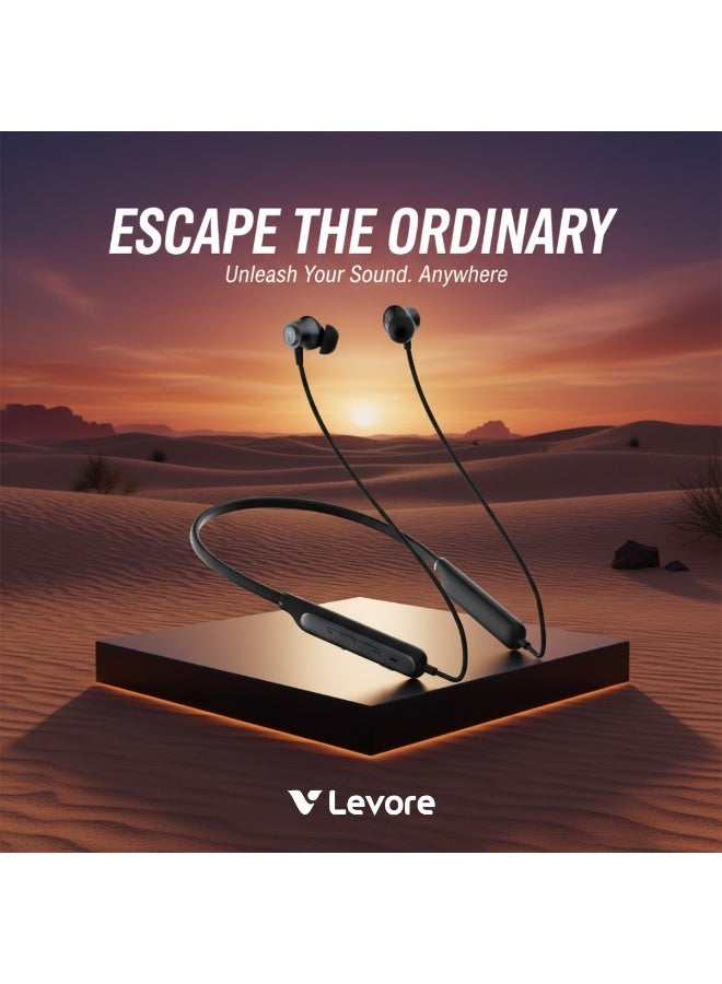 LEVORE Premium Neckband Headset ANC LEB47-BK - Image 3