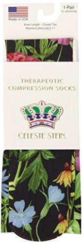 Celeste Stein Therapeutic Compression Socks, 15-0 mmHg, Moderate 1 Pair, Black Bellagio, 1 Pair - Image 5