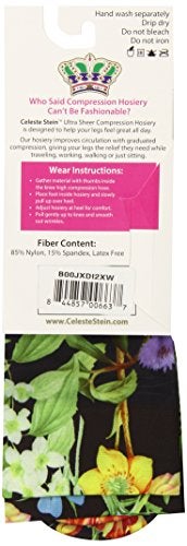 Celeste Stein Therapeutic Compression Socks, 15-0 mmHg, Moderate 1 Pair, Black Bellagio, 1 Pair - Image 2