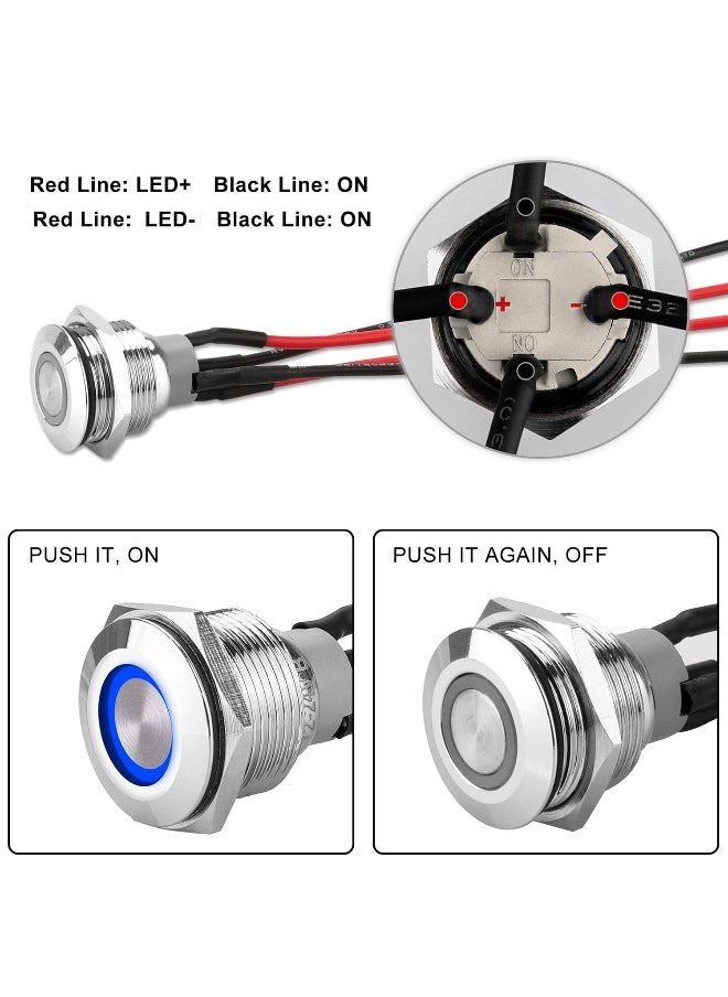 Linkstyle - 19Mm Latching Push Button Switch 19Mm Wire - Image 1
