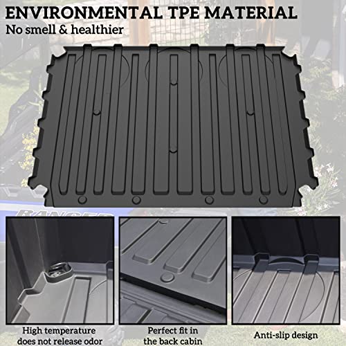 SAUTVS TPE Bed Mat Liner for Polaris Ranger SP 570 / Crew SP 570 2022+ Accessories Rear Cargo Bed Rubber Mat Slush Liner All Weather Protector - Image 3