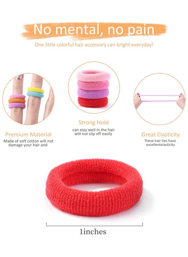 Jollybows 300pcs Baby Hair Ties Girls Elastic Hair Accessories Small Nylon Hair Bands for Toddler Infant Ponytail Holders 1" 30 Colors Mini Kids Hairband - Image 2