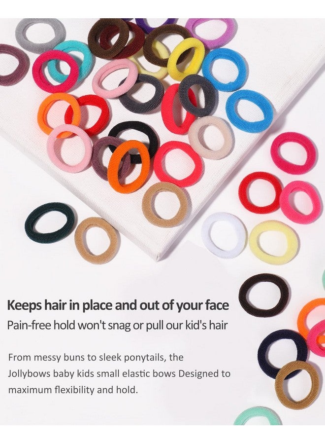 Jollybows 300pcs Baby Hair Ties Girls Elastic Hair Accessories Small Nylon Hair Bands for Toddler Infant Ponytail Holders 1" 30 Colors Mini Kids Hairband - Image 5