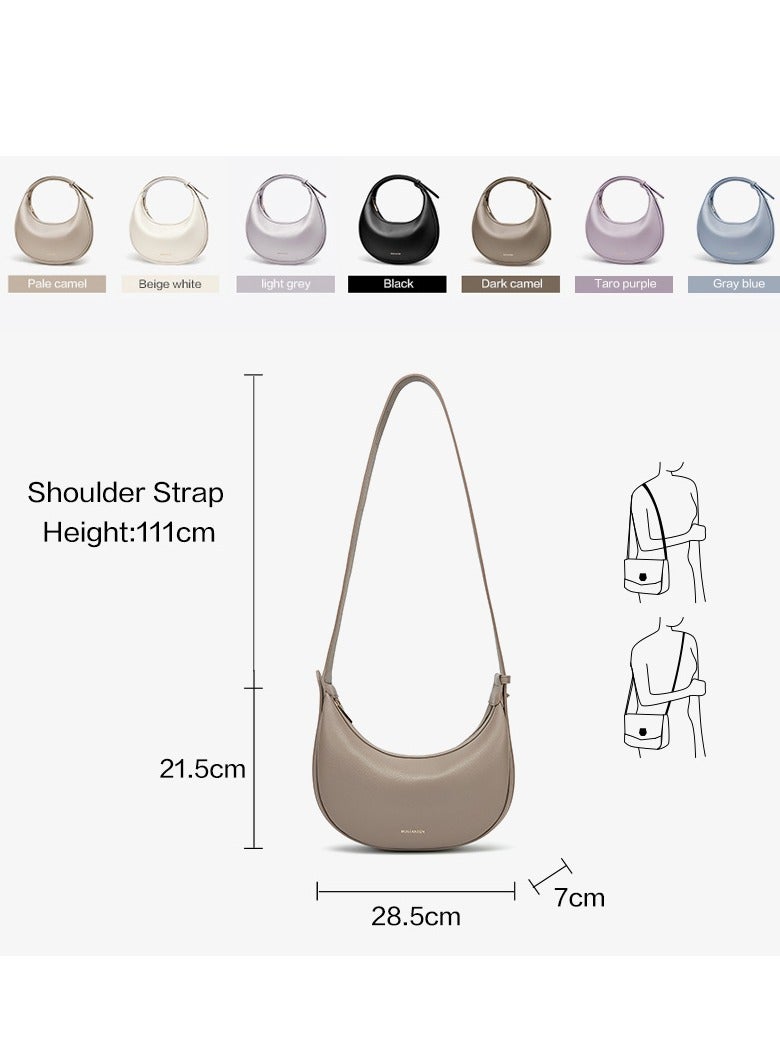 Bostanten Bostanten 3-in-1 Moon Bag | Convertible Crossbody, Shoulder & Handbag | Premium Vegan Leather | Apricot Color | Stylish & Versatile for Everyday Use  - Image 2