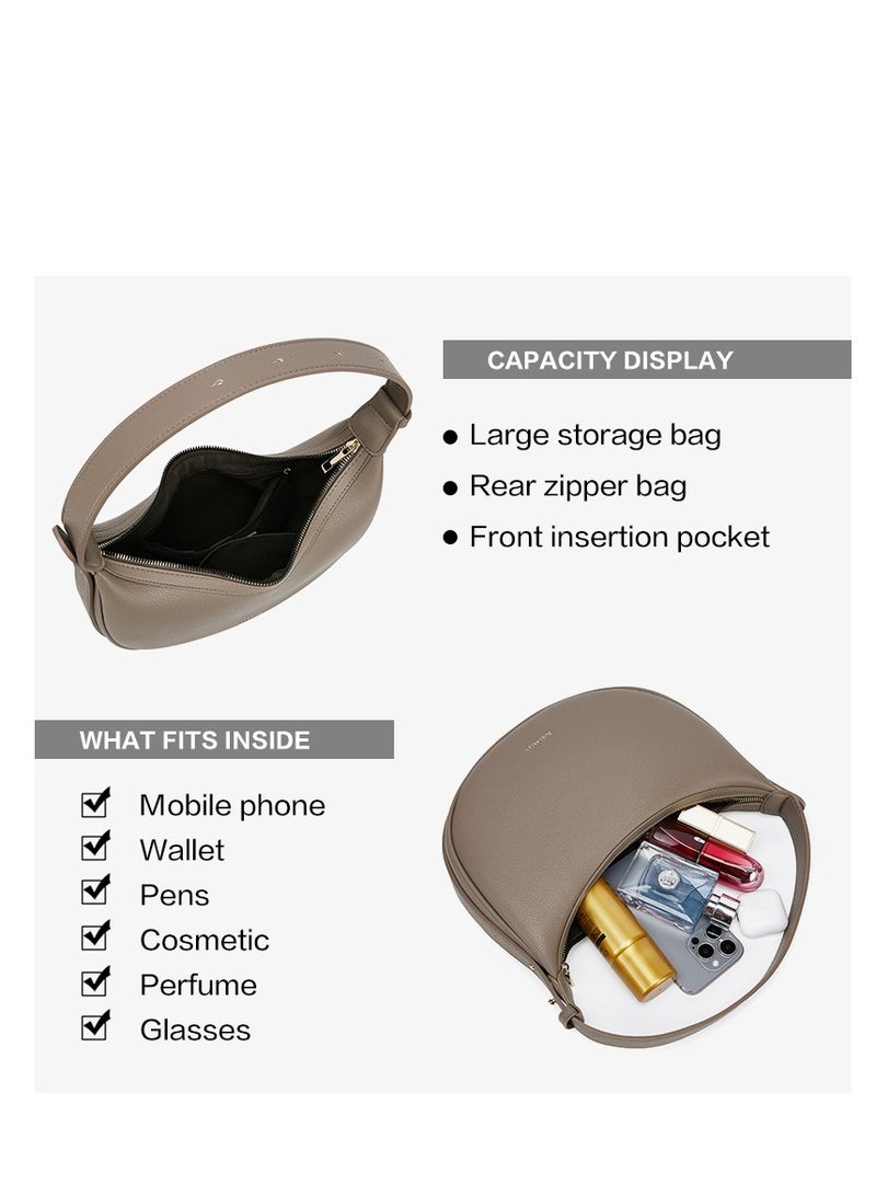 Bostanten Bostanten 3-in-1 Moon Bag | Convertible Crossbody, Shoulder & Handbag | Premium Vegan Leather | Apricot Color | Stylish & Versatile for Everyday Use  - Image 3