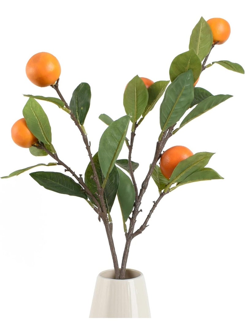 LATIFA 1 Stem Artificial Orange Branch, Lifelike Simulation Fruit Plant for Home Decor, 65cm - Image 3
