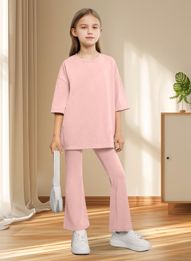 Take Two Girls Pink Mid-Rise Flare Pants - Image 5
