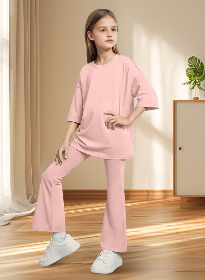 Take Two Girls Pink Mid-Rise Flare Pants - Image 3