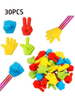 GMORO 30PCS Pencil Erasers, Rubber Pencil Top Erasers Funny Pencil Eraser Toppers Rock Paper Scissors Erasers Pencil Top Erasers Cap Studying Supplies for Kids Students Teachers  - Image 1