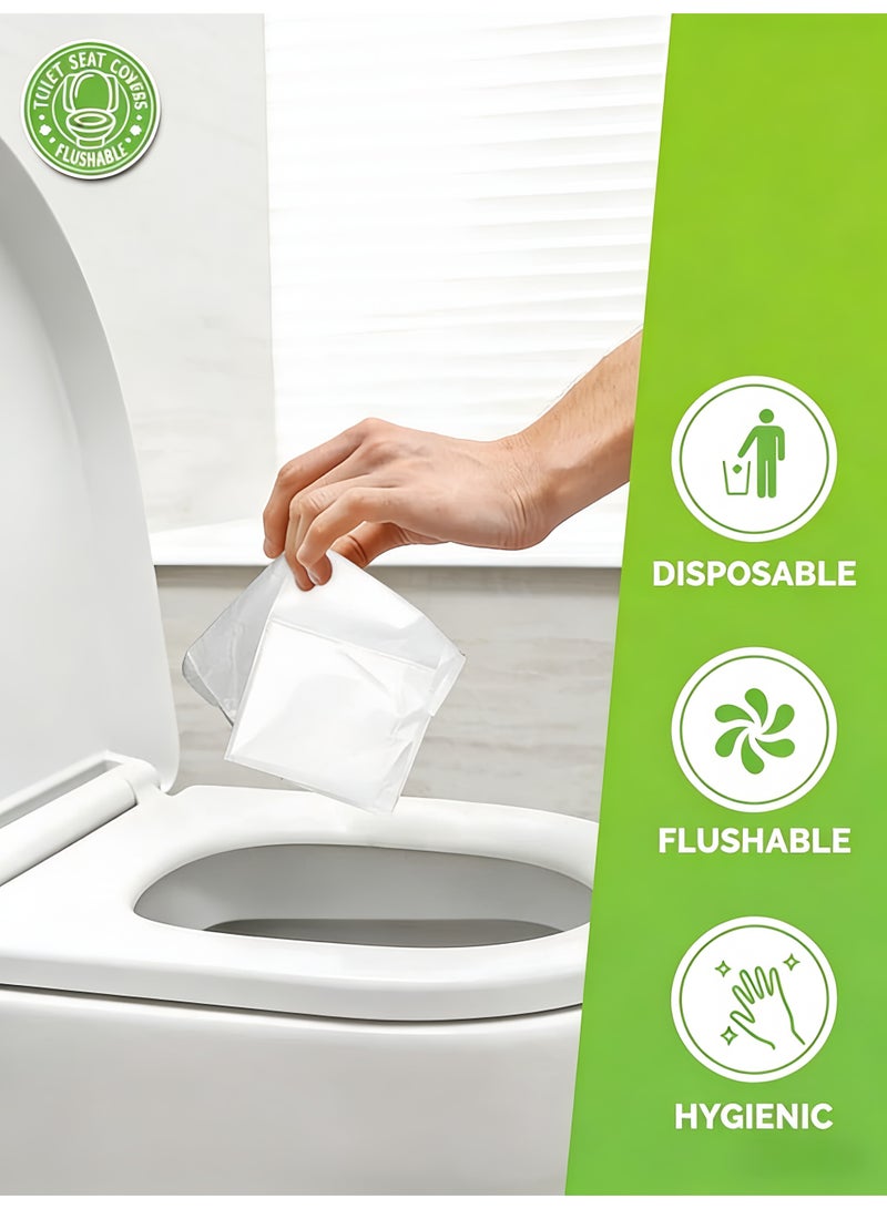 100Pcs Disposable Toilet Seat Cover Travel Flushable Toilet Seat Covers For Baby Pregnant Mom Adults Kids Travel Essential Accessories for Airplane Road Trips Camping - Image 4