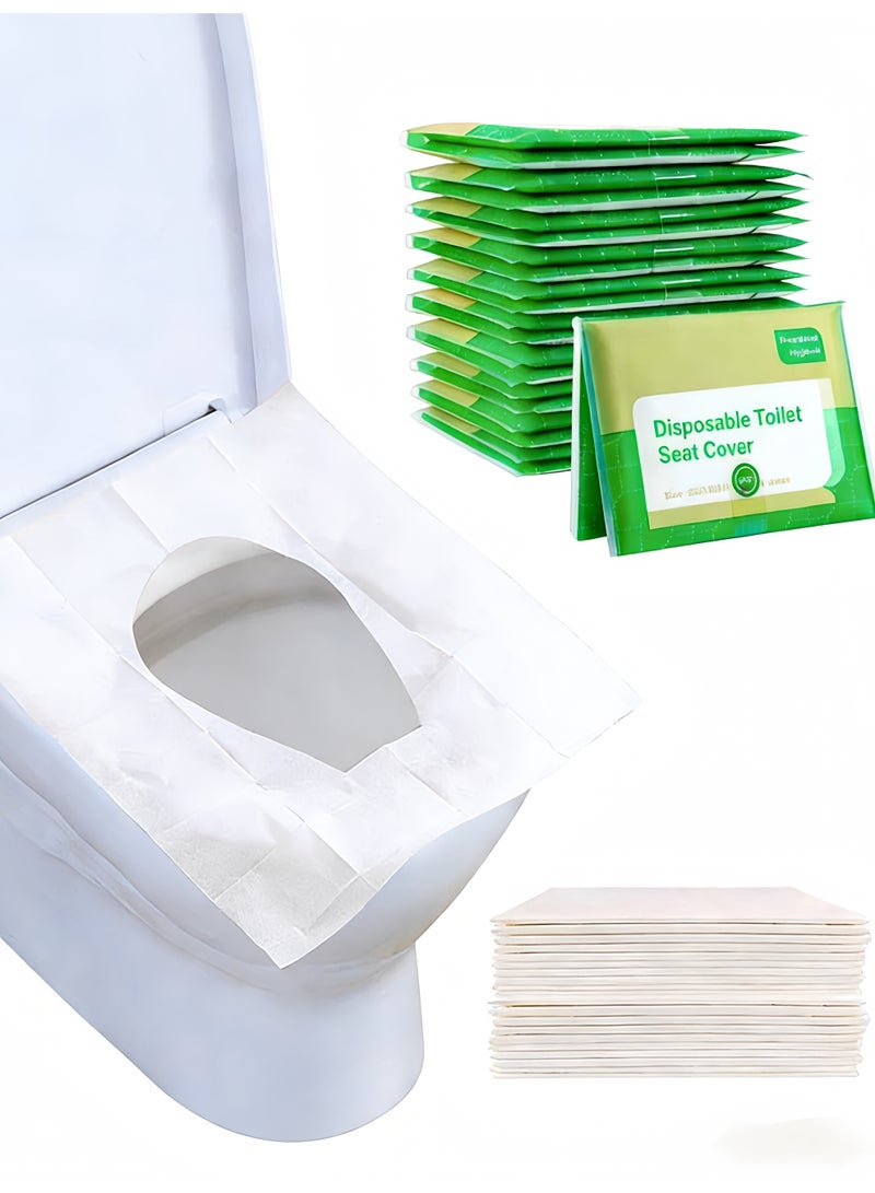 100Pcs Disposable Toilet Seat Cover Travel Flushable Toilet Seat Covers For Baby Pregnant Mom Adults Kids Travel Essential Accessories for Airplane Road Trips Camping - Image 1