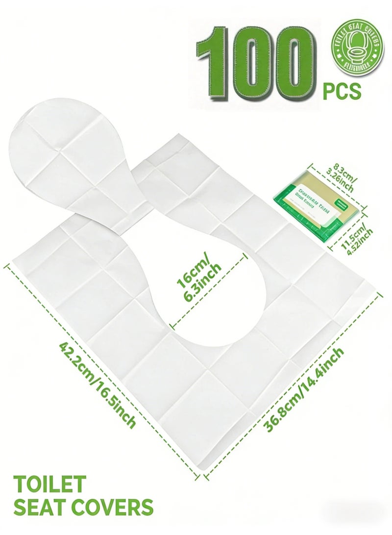 100Pcs Disposable Toilet Seat Cover Travel Flushable Toilet Seat Covers For Baby Pregnant Mom Adults Kids Travel Essential Accessories for Airplane Road Trips Camping - Image 3