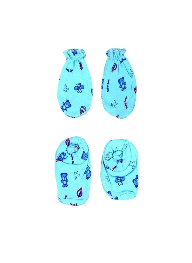 Bigbought Born Baby All In One Combo Pack, Zhabla (4 Piece), Nappy (Langot) (8 Piece), Hand Mittens (4 Pair), Leg Booties (4 Pair) and Cap (4 Piece), All Hosiery Soft Cloth, 0 to 4 Months (Multicolor) (Assorted) - Image 2