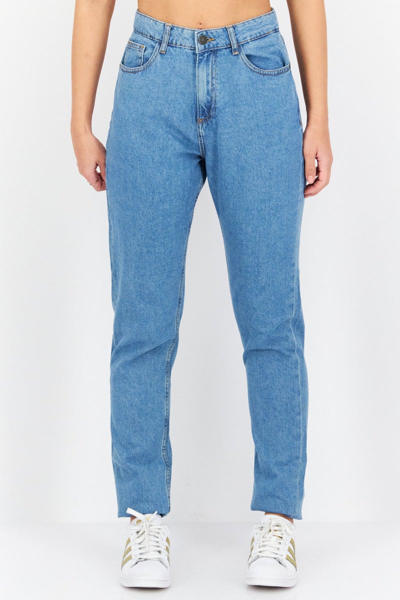 NOISY MAY جينز نسائي مخصص للأمهات، غامق، غير قابل للتمدد، أزرق - Image 1