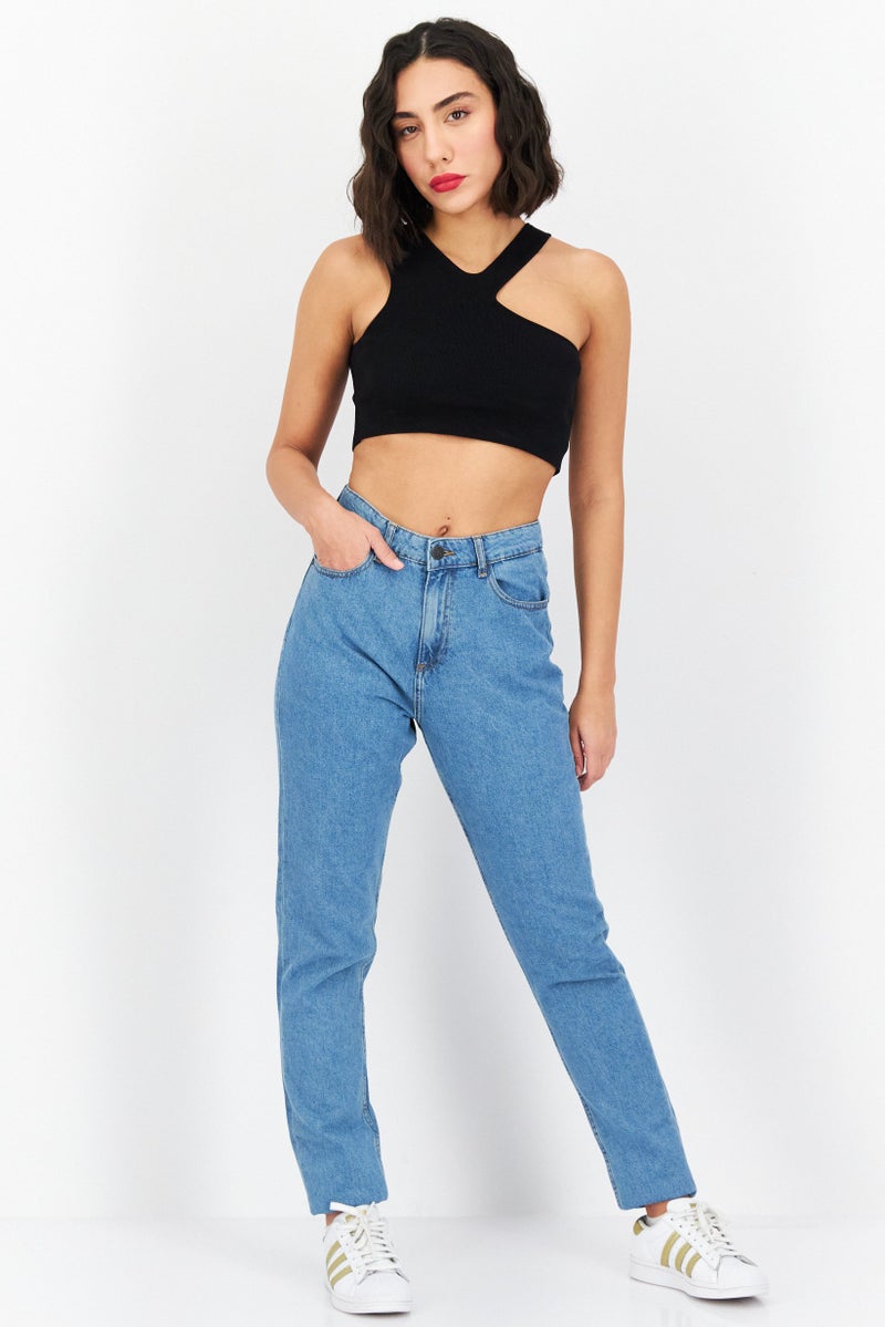 NOISY MAY جينز نسائي مخصص للأمهات، غامق، غير قابل للتمدد، أزرق - Image 3