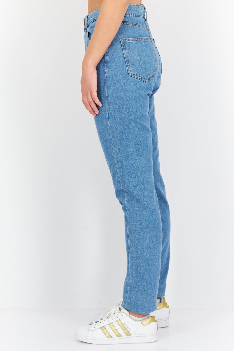 NOISY MAY جينز نسائي مخصص للأمهات، غامق، غير قابل للتمدد، أزرق - Image 2