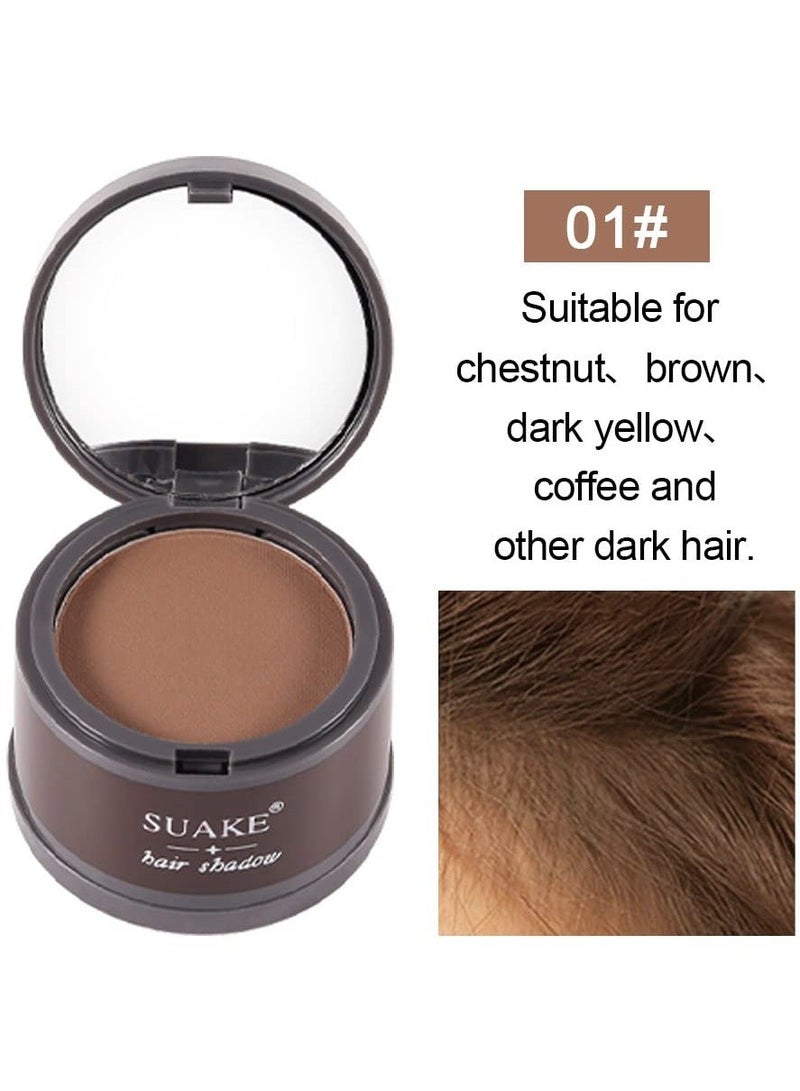 SUAKE Hair Shadow Powder with Puff Touch Instantly Natural Magical Quick Cover Hairline Powder Hair Root Dye Hair Root Concealer for Thinning Hair to Beautify Forehead Curves 4g - Image 2