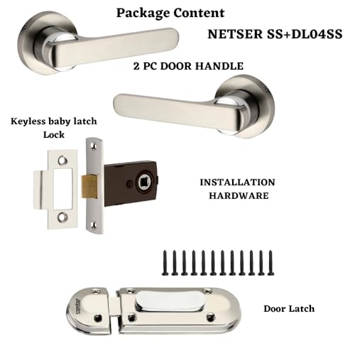 SARDAR Nester Door Handle for Main Door/Mortise Door Lock Set/3 Brass Keys/Bedroom Door Lock/Handle Lock for Home/Office/Hotel (with Door Latch) - Image 3