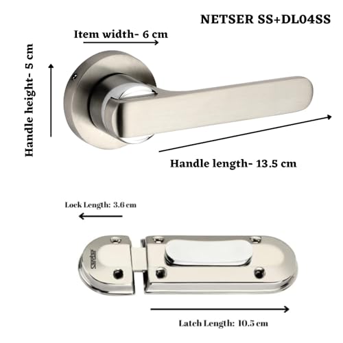 SARDAR Nester Door Handle for Main Door/Mortise Door Lock Set/3 Brass Keys/Bedroom Door Lock/Handle Lock for Home/Office/Hotel (with Door Latch) - Image 2