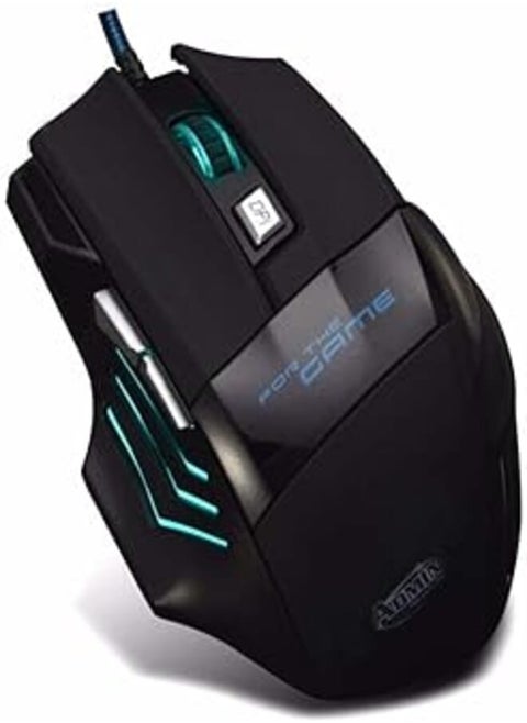 Mou706 7 button gaming usb led mouse (3200dpi, black/blue)