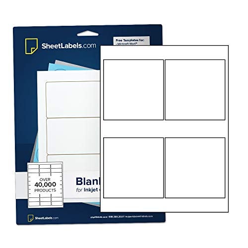 Sheet Labels 4" x 4" Labels from SheetLabels.com, Laser or Inkjet Printable, Easy to Peel, 400 Labels - 100 Sheets - Image 1