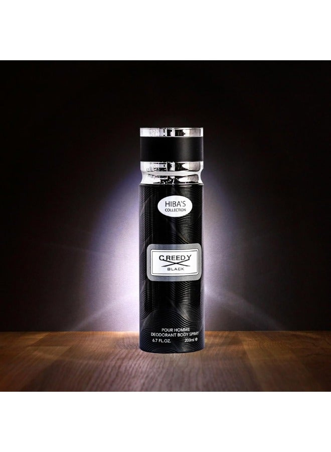 هيبا'ز كوليكشن كريدي بلاك بور أوم مزيل العرق بخاخ الجسم 6.7 أونصة سائلة. 200 مل - Image 4