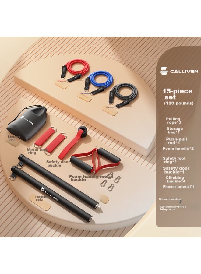 Calliven Resistance Band, Elastic Rope, Door-mounted Back Opener, Fitness Equipment, Elastic Band, Pull-up Device, Home Stretching, 120 Pounds + Handle - Image 1