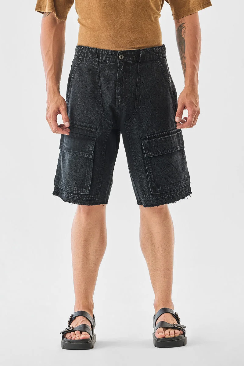 Snitch  6 Pocket Denim Cargo Shorts for Men | Best Price UAE