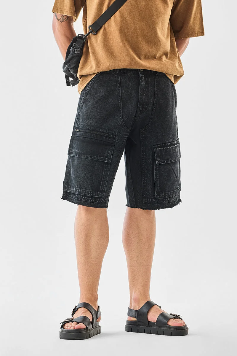 SNITCH شورت جينز كارغو بستة جيوب