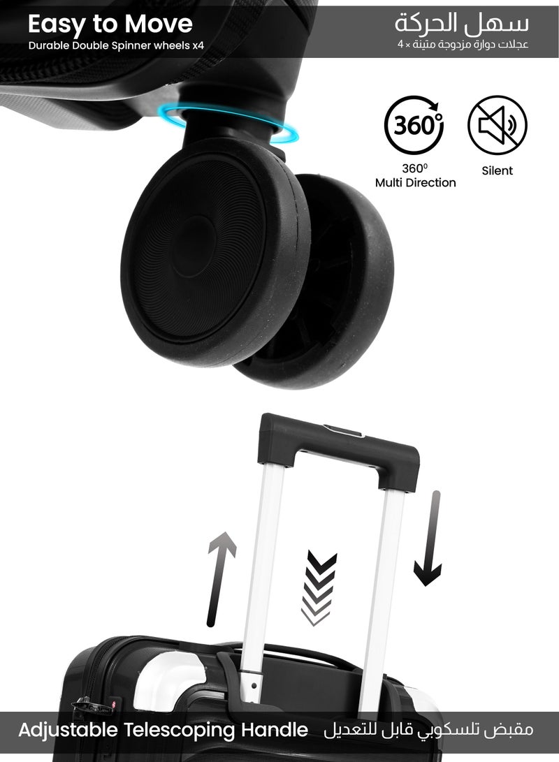 Parajohn Helix Cabin Size 20 inches Premium Polypropylene PP Hardsided Luggage - 55 cms carrying 10kg|8 Wheels Trolley - Black - Image 4