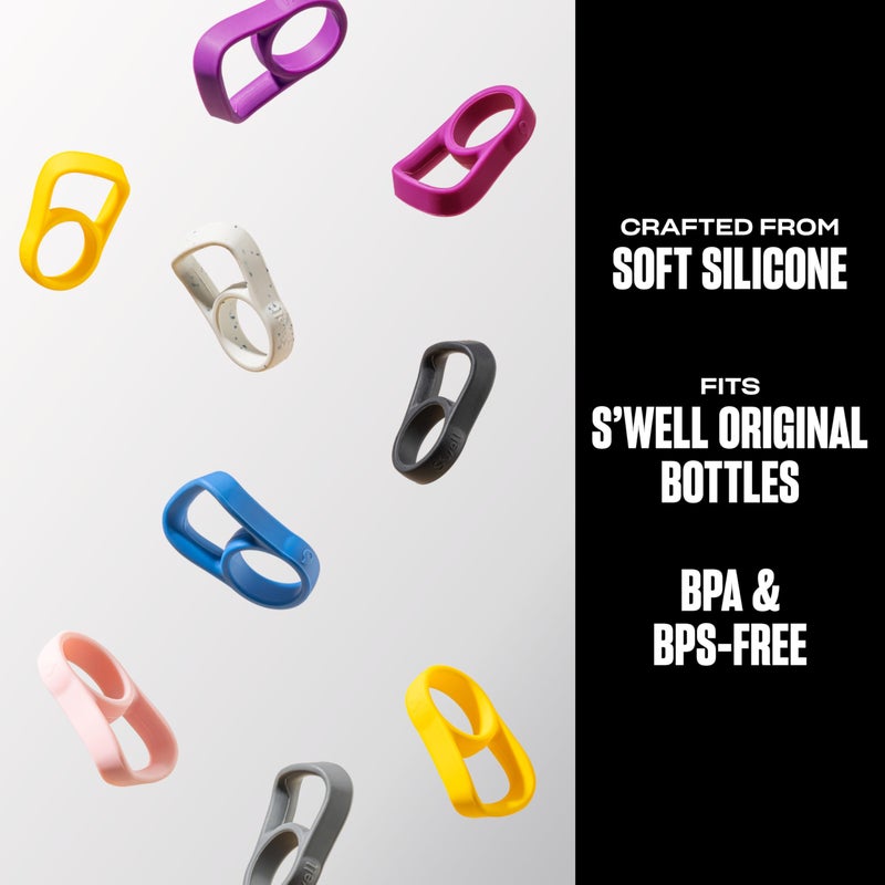 S'well S'well Bottle Handle  Fits 9oz  17oz  and 25oz Original Bottles  Onyx  Comfortable Carrying On The Go  Flexible Silicone Grip  BPA Free - Image 2