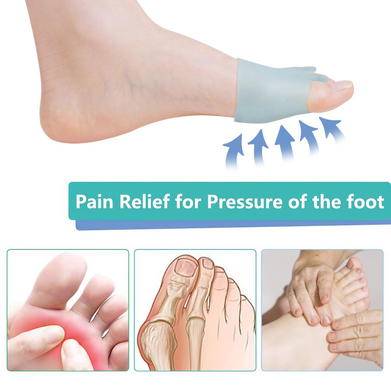 Jumpow Metatarsal Pads (2 Pairs)  Soft & Durable Ball Of Foot Cushions For Men & Women  Gel Toe Separator Spacers  Idea For Mortons Neuroma  Blisters  Callus  Metatarsal Foot Pain Relief - Blue - Image 4