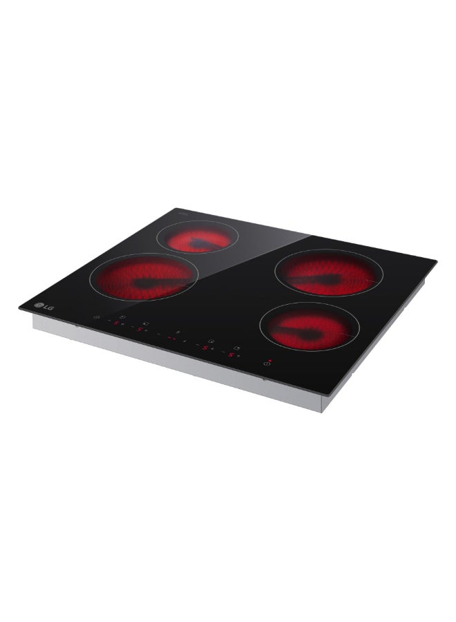 LG Built-In Electric Hob, 4 Burners, Ceramic Glass, Touch Controls, Black CBEZ2414B.CBKUNAG Black Glass - Image 3