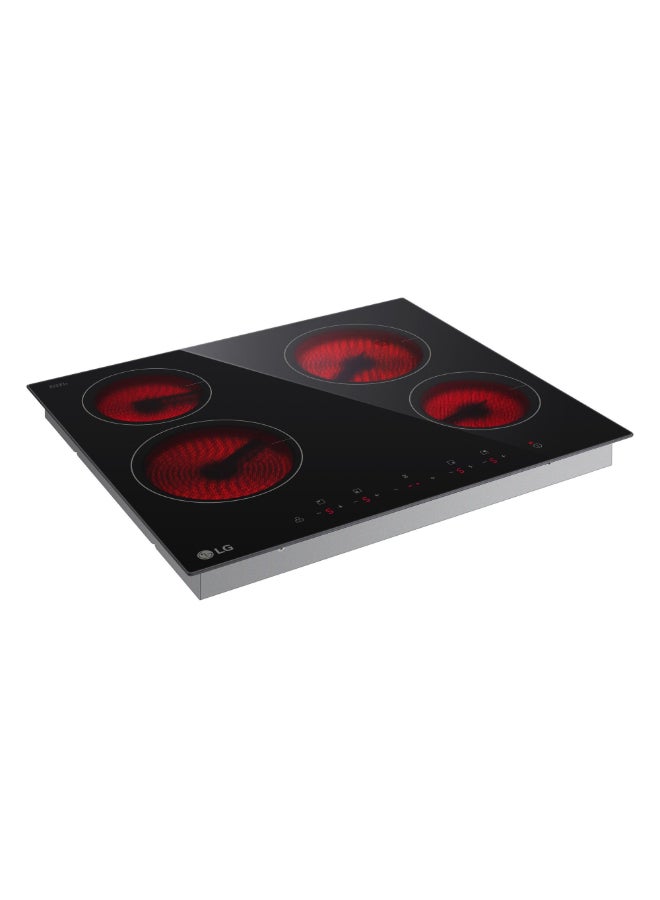 LG Built-In Electric Hob, 4 Burners, Ceramic Glass, Touch Controls, Black CBEZ2414B.CBKUNAG Black Glass - Image 5