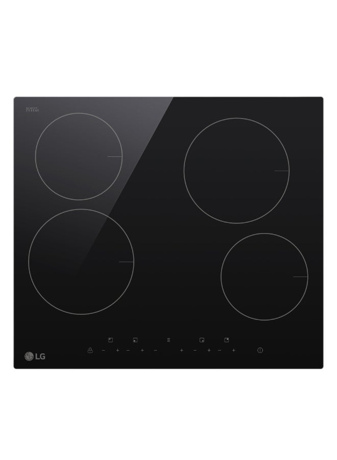 LG Built-In Electric Hob, 4 Burners, Ceramic Glass, Touch Controls, Black CBEZ2414B.CBKUNAG Black Glass - Image 2