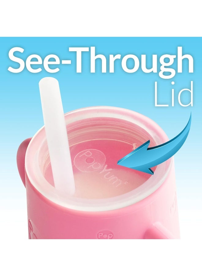 PopYum كوب تدريب سيليكون من PopYum مع قشة + غطاء 2-Pack - Image 3