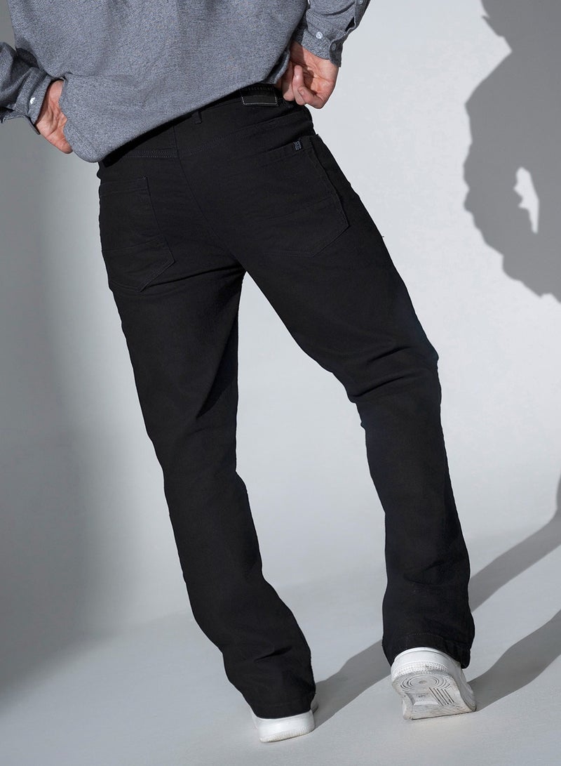 Hubberholme Black Bootcut Mid-Rise Stretchable Jeans for Men  - Image 2