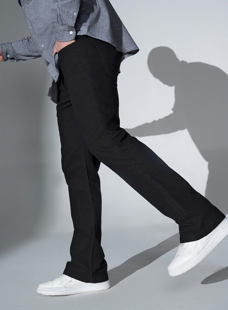 Hubberholme Black Bootcut Mid-Rise Stretchable Jeans for Men  - Image 3
