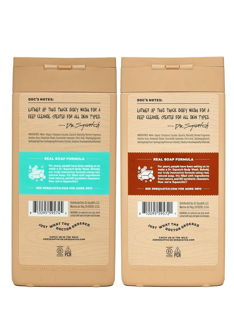 Dr. Squatch Dr. Squatch NEW Natural Body Wash for Men - Non-Exfoliating - Coconut Castaway + Wood Barrel Bourbon (14 oz, 2 Pack)  - Image 5