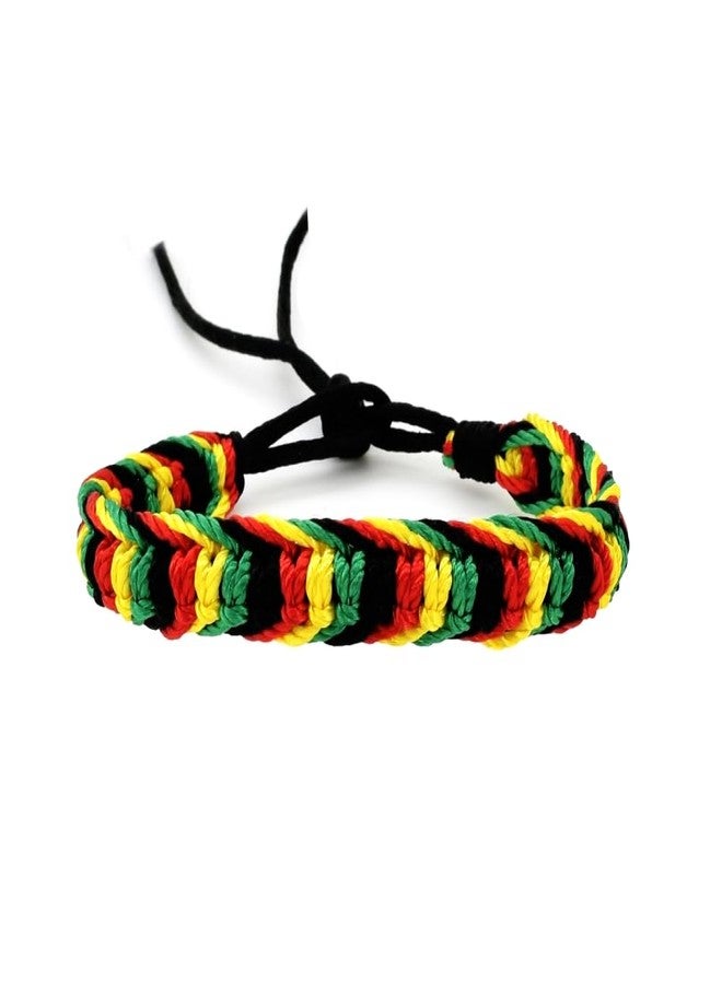 BDM - Pulsera Rasta de Hilo | Estilo Reggae Jamaica | Brazalete de la Amistad Ajustable | Accesorio Boho Hippie Unisex - Modelo 1 - Image 1