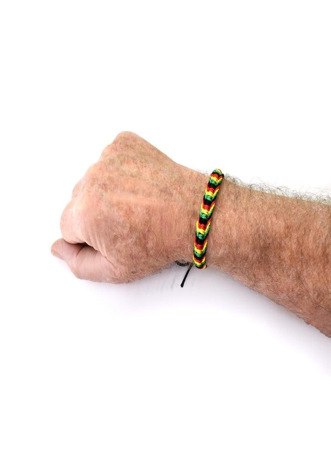 BDM - Pulsera Rasta de Hilo | Estilo Reggae Jamaica | Brazalete de la Amistad Ajustable | Accesorio Boho Hippie Unisex - Modelo 1 - Image 3