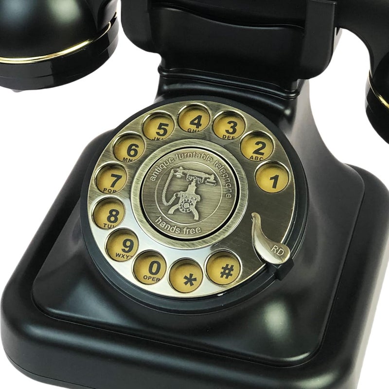 TelPal Retro Telephone, Black Corded Telephone of 1930s, Vintage Landline Home Phone, Decorative Old Fashion House Phone, Wired Analog Phone for Home/Office/Hotel/School - Image 5