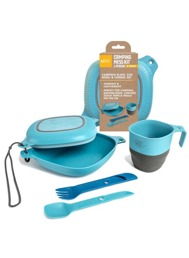 UCO 6-Piece Camping Mess Kit with Bowl, Plate, Collapsible Cup, and Switch Camping Spork - Image 1
